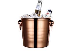 Secchio per birra a doppio strato, conservazione del calore, isolamento dal freddo, per karaoke, champagne, vino rosso, birra, ghiaccio, grani di ghiaccio (oro rosa, M)