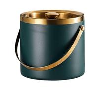 Secchio per birra con coperchio, isolato, mantiene il secchio per champagne, in acciaio inox, grande, per cocktail, bar, feste a casa, colore verde, 3 l