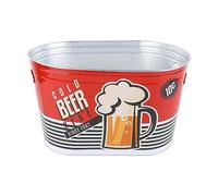 Secchio per birra con maniglia laterale, secchio per ghiaccio in metallo per birra e champagne, design ovale resistente alla ruggine, refrigeratore per bevande a grande capacità pe (Tipo piccolo di