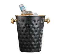 Secchio per birra con pinze per ghiaccio, 5 litri, mantiene il ghiaccio più freddo più a lungo, secchiello per champagne per cocktail bar, vino, casa, bar, feste, porta ghiaccio (nero)
