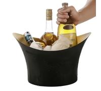 Secchio per birra grande, ispessito, mantiene il ghiaccio freddo e secco, per feste, vino, birra, club, bar, matrimoni, contenitore per il ghiaccio, (nero)