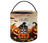 Secchio per Caramella di Halloween Boxer Dog Borse Zucche Decor | Riutilizzabile Cestino Zucca Halloween Decorativo Secchio per zucca per Banchetti Festa