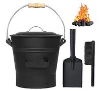 Secchio per cenere con coperchio, per camini (10 l)