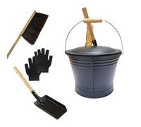 Secchio per cenere con coperchio, utensili in metallo resistente, grandi contenitori in acciaio, set di per la pulizia del, affidabile e resistente al calore, per braciere,