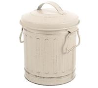 Secchio per Cenere da Stufa con Coperchio in Ferro Beige | Grande Capacità, Design Vintage Semplice, Finitura Delicata, Uso su Piano Cucina e Ambienti