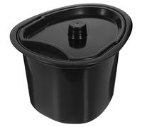 Secchio per Comoda da Comodino con Coperchio, Set 1 Nero Plastico Stili multipli