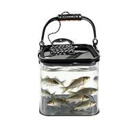 Secchio per esche vive per la pesca, con una corda antiscivolo e portatile, secchio per esche vive, per uomini, pescatori, pescatori, all'aperto sulla riva, sulla banca, dalla barca, ai laghi, fiumi e