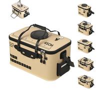 Secchio per esche vive, pieghevole, con foro di aerazione, contenitore per acqua portatile, per escursionismo, campeggio, viaggi (45 x 28 x 23 cm)