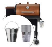 Secchio per grasso da barbecue con vaschetta in carta stagnola e vassoio