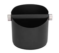 Secchio per i fondi di caffè in acciaio inox, scatola per il colpo del caffè con base in gomma, contenitore compatto per lo smaltimento dei fondi di caffè per case, caffetterie e (Nero Piccolo