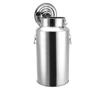 Secchio per il latte in acciaio inox, Secchio per il latte di grande capacità con coperchio e maniglia sigillati Brocca per il latte resistente per chicchi di riso, vino, acqua, miele,18L