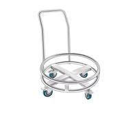 Secchio per latte in acciaio inox con supporto mobile rotondo carrello da cucina per un facile trasporto e stoccaggio, perfetto per uso domestico e catering, durevole e versatile