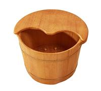 Secchio per massaggio ai piedi con coperchio, vasca da bagno per pediluvio, vasca da bagno per pedicure, salone di casa, pediluvio, barile di legno, spa per piedi per adulti (dimensioni: A)
