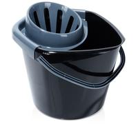Secchio per mocio con strizzatore, in plastica, nero, 10 l