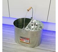 Secchio per mocio in acciaio da 13 litri, grande, zincato, rinforzato, spesso, resistente, in metallo, per la pulizia generale della casa e dell'ufficio