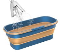 Secchio per mocio, lavabo pieghevole, secchio d'acqua rettangolare con ruote, secchio d'acqua pieghevole da campeggio con manici, cestino per acqua detergente per mocio per spiaggia all'aperto o