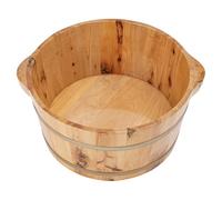 Secchio per pediluvio in legno di cipresso, rotondo, 36,5 cm | Design che trattiene il calore, anelli in ferro robusti e bordi lisci per un comodo pediluvio a casa.