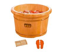 Secchio per pediluvio in legno naturale, per uso domestico con coperchio, barile per lavaggio dei piedi e pedicure, ciotola portatile per pediluvio, bacino in legno massello naturale ispessito, sonno