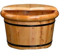 Secchio per pediluvio in legno per pediluvio, regalo per la casa, addensato, vasca per piedi in legno massello, liscia e delicata, isolamento per pedicure, resistente, con coperchio, decorazione per