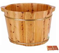 Secchio per pediluvio in legno Regalo per la casa Legno massello Addensare naturale Bacino per pediluvi Salute in legno Pediluvio Barile per pediluvi Massaggio termale in legno Vaschetta per pediluvi