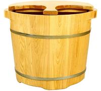 Secchio per pediluvio in legno Regalo per la casa Vasca per piedi in legno massello Secchio per piedi Vasca idromassaggio per piedi durevole con coperchio Comodo piede naturale Immergere Vasca per