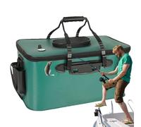 Secchio per pesci, secchio pieghevole per pesci, esca viva multifunzionale, contenitore per l'acqua a prova di perdite con cinghia, borsa portaoggetti di grande capacità, attrezzatura portatile da