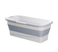Secchio per pieghevole, in silicone, per lavaggio auto, rettangolare, pratico cestino per la pulizia della cucina, bagno, campeggio, patio, lavanderia