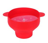 Secchio per popcorn, ciotola pieghevole in silicone fai da te, con coperchio, accessorio da (Con maniglia - nuovo rosso)
