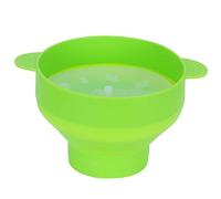 Secchio per popcorn, ciotola pieghevole in silicone fai da te, con coperchio, accessorio da (Con maniglia verde)