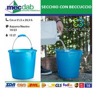 Secchio Per Pulizie In Plastica Con Manico Ergonomico 10/15/17 LT