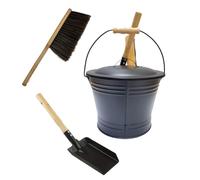 Secchio Per Raccogliere Cenere Calda In Metallo Camini Con Pala E Spazzola Accessori Portatile Per Attrezzature Per La Pulizia Cenere Per Camini Contenitore Rotondo A Carbone Con Pala E Spazzola