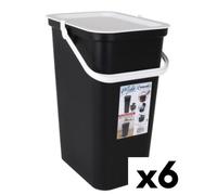 Secchio per Raccolta Differenziata Tontarelli Moda Bianco Nero 24 L [6 Unità]