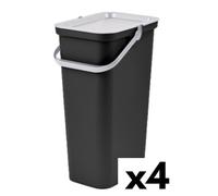 Secchio per Raccolta Differenziata Tontarelli Moda Bianco Nero 38 L [4 Unità]