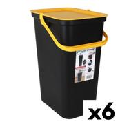 Secchio per Raccolta Differenziata Tontarelli Moda Giallo Nero 24 L [6 Unità]