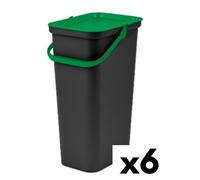 Secchio per Raccolta Differenziata Tontarelli Moda Nero Verde 24 L [6 Unità]