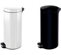 Secchio per rifiuti a gradino ionico in argento elitico "The Knight", 30 litri da acciaio a polvere, rivestimento ionico argent NEW