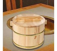 Secchio per riso fumante in legno durevole con coperchio per antipasto di