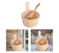 Secchio per Sauna in Legno Da 4 Litri con Mestolo per Attrezzi Da Bagno a Vapore