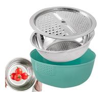 Secchio per tritare in acciaio | Colino per lavare il riso | Scolapasta multifunzionale per frutta e riso - Uso in cucina e ristorante