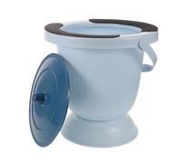 Secchio per Vasino da Comodino Portatile con Coperchio Blu | Plastica Resistente, Design Sobrio e Tenuta, per Ambienti Ospedalieri e Urgenze in Viaggio