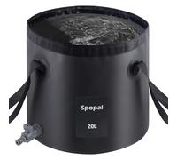 Secchio Pieghevole, [20 Litri-con Rubinetto] Spopal Secchio da Pesca Pieghevole, Secchio Pieghevole Portatile Multiuso, Secchio da Campeggio, Contenitore dell'Acqua per Viaggi Pesca Campeggio Giardino