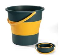 Secchio pieghevole da 16,8 l, portatile per tacchino, da campeggio, salvaspazio, con manico per la pulizia, campeggio, pesca, cucina (blu, 16,8 L)