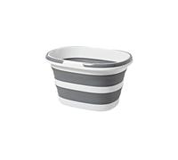 Secchio Pieghevole For Bucato, Secchio For Mocio, Doppio Contenitore Quadrato Portatile, Contenitore Portatile, Cesto Multiuso For Vestiti Sporchi.(Grey 16L)