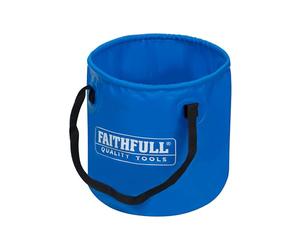 Secchio pieghevole impermeabile Faithfull - Contenitore in PVC leggero con manici robusti e design compatto e pieghevole per attività di pulizia, drenaggio, campeggio e idraulica - Capacità 12 litri