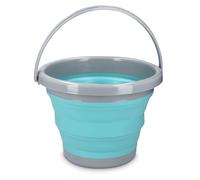 Navaris Secchio Pieghevole 5 Litri in Silicone - Secchiello Richiudibile 5l per Pulizie Bucato Campeggio Pesca - Secchio Portatile Acqua - Azzurro