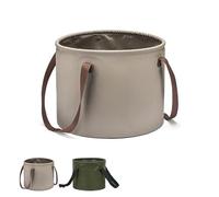 Secchio pieghevole per acqua, 20 l, lavabo pieghevole da campeggio con manico, secchio leggero per stagno all'aperto, grande capacità, portatile, per pesca, campeggio, viaggi (marrone)