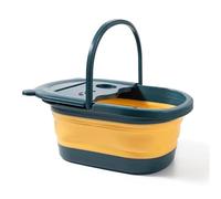 Secchio Pieghevole Per Pediluvio 2 pezzi pieghevole casa pediluvio secchio massaggio lavaggio dei piedi for il tempo libero salute bacino portatile piede ammollo vasca for i(Blue)