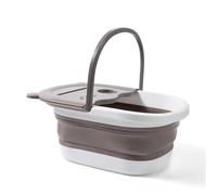 Secchio Pieghevole Per Piedi 2 pezzi pieghevole casa pediluvio secchio massaggio lavaggio dei piedi for il tempo libero salute bacino portatile piede ammollo vasca for i(Grey)