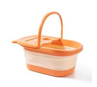Secchio Pieghevole Per Piedi 2 pezzi pieghevole casa pediluvio secchio massaggio lavaggio dei piedi for il tempo libero salute bacino portatile piede ammollo vasca for i(Orange)