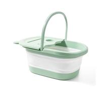 Secchio Pieghevole Per Piedi 2 pezzi pieghevole casa pediluvio secchio massaggio lavaggio dei piedi for il tempo libero salute bacino portatile piede ammollo vasca for i(Green)